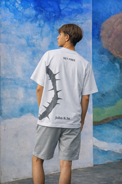 Set Free Christian T-Shirt – John 8:36 Bible Verse